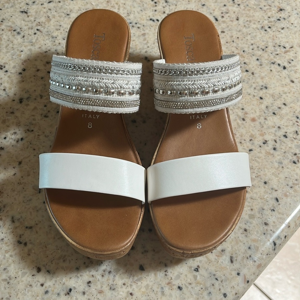 Toscanella Handmade in Italy Gracelin Wedge Rhinestone Sandals